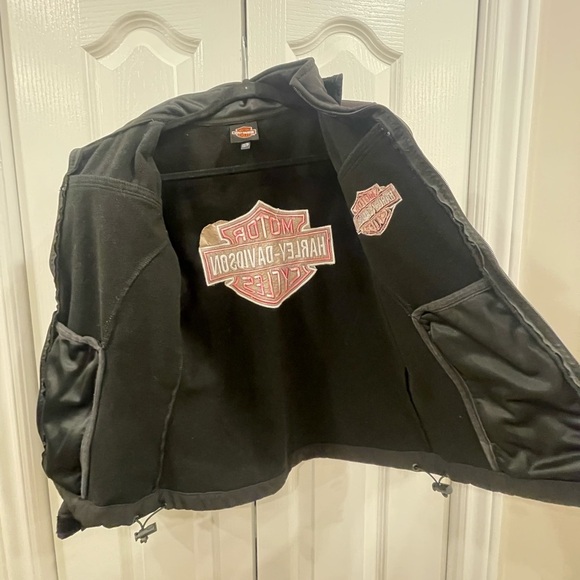 Harley-Davidson Women’s Black Softshell Jacket with Logo Zip Up Motorcycle Style - Picture 4 of 4